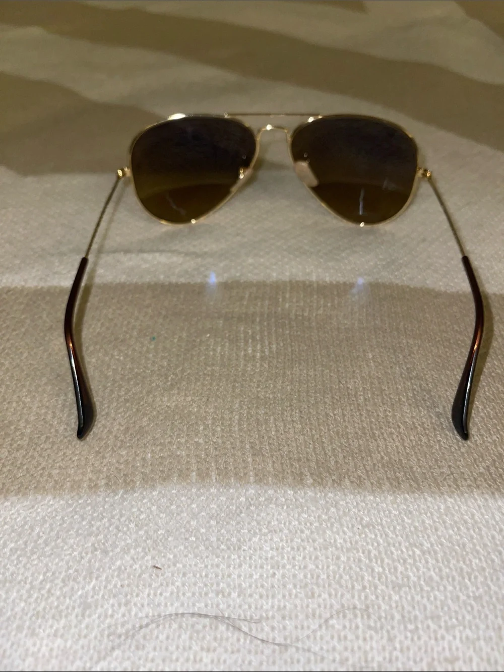 Ray-Ban Gold Frame Sunglasses with Brown Gradient Lenses